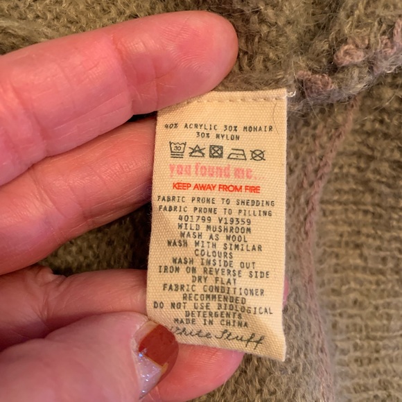 ●WHITE STUFF● Cardigan~Brown~Mohair Blend Top Sweater Size 10 L Large - Picture 8 of 9